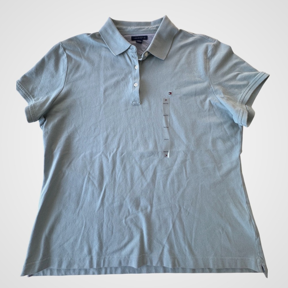 Tommy Hilfiger Mens Polo Shirt Light Green Short Sleeve XXL Cotton Blend NWT